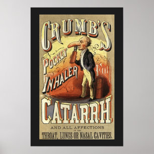 Oude labelkunst, Crumb's Pocket-asthma-inhalator Poster