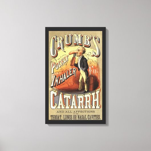 Oude labelkunst, Crumb's zakastma-inhalator Canvas Afdruk (Voorkant)