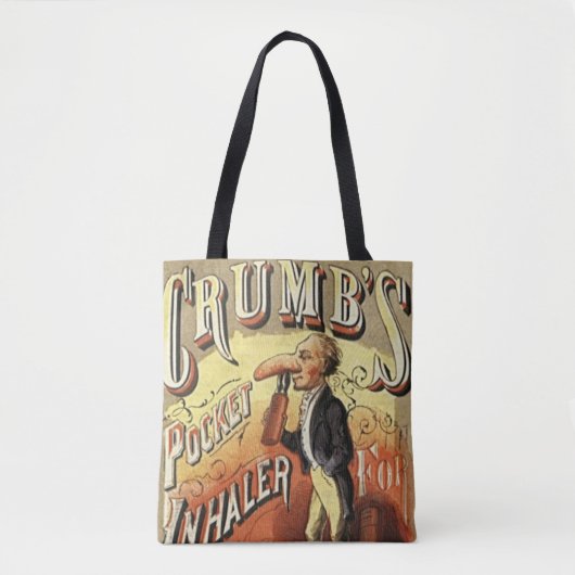 Oude labelkunst, Crumb's zakastma-inhalator Tote Bag (Voorkant)