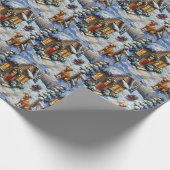 Oude Labradors Retriever Kerst Cottage Cadeaupapier (Hoek)