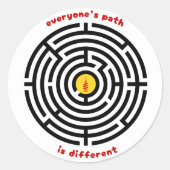 Oude Labyrint & Verlichtingssymbolen Ronde Sticker (Voorkant)
