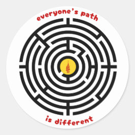 Oude Labyrint & Verlichtingssymbolen Ronde Sticker