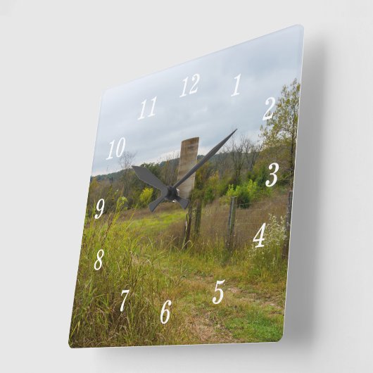 Oude Land Silo Landschap Wandklok (Hoek)