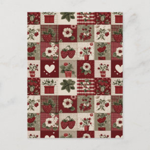 Oude-Land-Stro-patchworkpatroon Briefkaart
