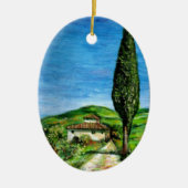 OUDE LANDBOUW IN TUSCANY KERAMISCH ORNAMENT (Voorkant)
