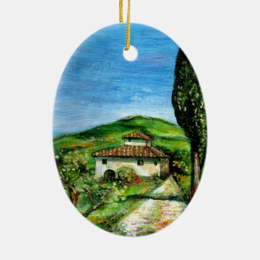 OUDE LANDBOUW IN TUSCANY KERAMISCH ORNAMENT (Achterkant)