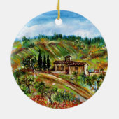 OUDE LANDBOUW IN TUSCANY LANDSCAPE KERAMISCH ORNAMENT (Achterkant)