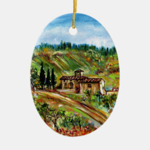 OUDE LANDBOUW IN TUSCANY LANDSCAPE KERAMISCH ORNAMENT
