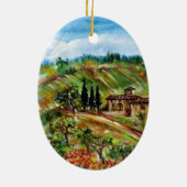 OUDE LANDBOUW IN TUSCANY LANDSCAPE KERAMISCH ORNAMENT (Achterkant)