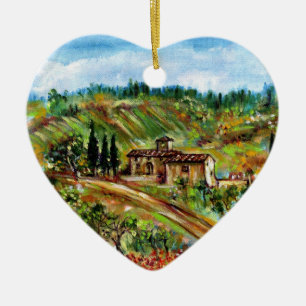 OUDE LANDBOUW IN TUSCANY LANDSCAPE KERAMISCH ORNAMENT