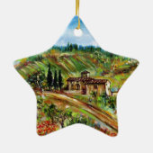 OUDE LANDBOUW IN TUSCANY LANDSCAPE KERAMISCH ORNAMENT (Achterkant)