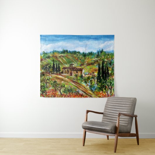 OUDE LANDBOUW IN TUSCANY LANDSCAPE WANDKLEED (In Situ (horizontaal))
