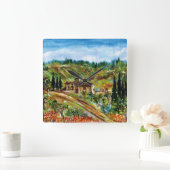 OUDE LANDBOUW IN TUSCANY VIERKANTE KLOK (Huis)