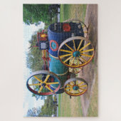 Oude landbouwstoommotor legpuzzel (Verticaal)