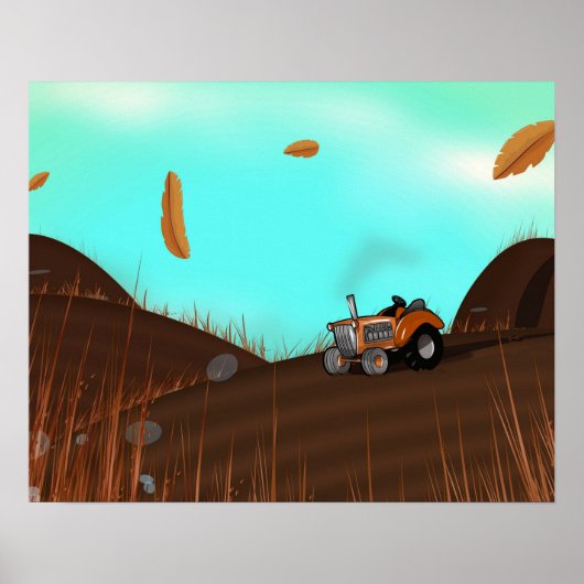 Oude landbouwtrekker poster (Voorkant)