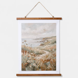 Oude landelijke boerderij landschap olieverfschild hangend wandkleed