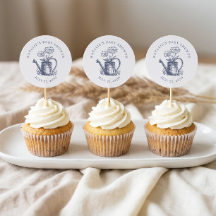 Oude Landelijke Charme Baby Shower Favor Topper Ronde Sticker