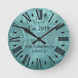 Oude Landelijke Familienaam Wereldkaart Romeinse C Ronde Klok