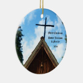 Oude Landelijke Kerk, Pastoor of Priester Kerstmis Keramisch Ornament (Rechts)