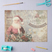 Oude Landelijke Kerstman Decoupage Ambacht Tissuepapier (Craft)