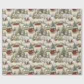 Oude Landelijke Kerstmis  Cadeaupapier (Vlak)