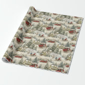 Oude Landelijke Kerstmis  Cadeaupapier (Uitgerold)