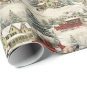 Oude Landelijke Kerstmis  Cadeaupapier (Rol Hoek)