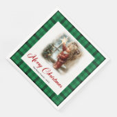 Oude Landelijke Kerstscène Servetten (Hoek)