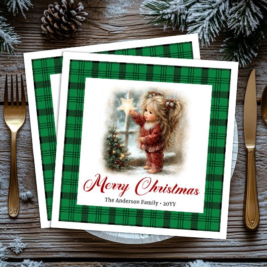 Oude Landelijke Kerstscène Servetten