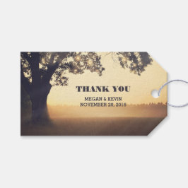 Oude Landelijke Kerstverlichting Boom Bruiloft Cadeaulabel