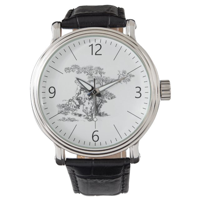 Oude landelijke kunst horloge (Voorkant)