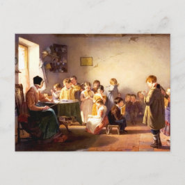 Oude Landelijke School Schilderij Fine Art Briefkaart