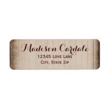 Oude landelijke schuur houten retouradreslabels