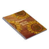 Oude Landelijke Zonnebloem Mooie Persoonlijke Rece Notitieboek (Rechterzijde)