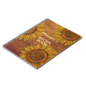 Oude Landelijke Zonnebloem Mooie Persoonlijke Rece Notitieboek (Linkerzijde)