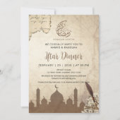 Oude Landkaart en Ganzepen Ramadan Iftar Uitnodigi Kaart (Voorkant)
