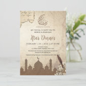 Oude Landkaart en Ganzepen Ramadan Iftar Uitnodigi Kaart (Staand voorkant)