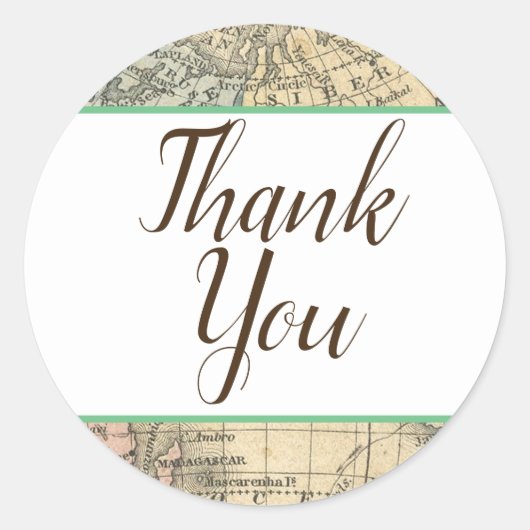 Oude landkaart favor stickers (Voorkant)