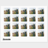 Oude Landpostbus met Morgenwinde Vierkante Sticker (Vel)