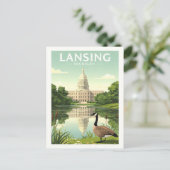 Oude Lansing Michigan Briefkaart (Staand voorkant)
