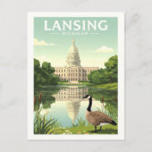 Oude Lansing Michigan Briefkaart (Voorkant)