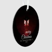 Oude Lantaarn Licht Prettig Kerstman Script Famili Ornament (voorkant)