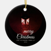 Oude lantaarn Light Merry-kersttijdserie Keramisch Ornament (Voorkant)