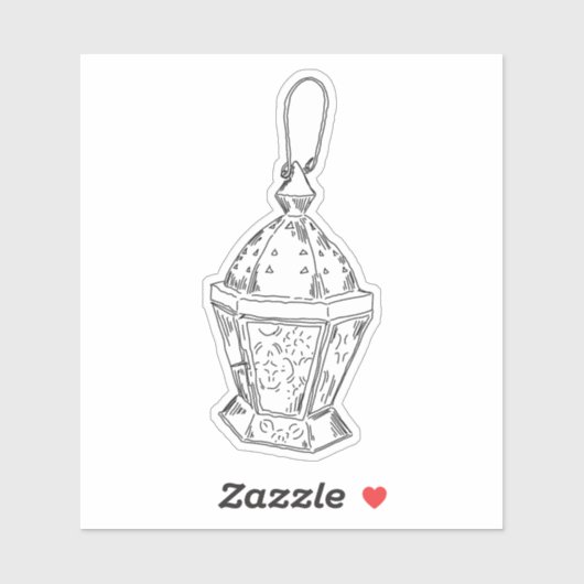 oude lantaarn sticker (Vel)