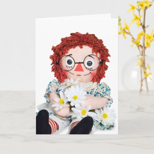 oude lap pop en daisy boeket vriend dank u kaart (Gele Bloem)