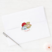 oude lap pop en teddy vriendschap ronde sticker (Envelop)