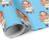 Oude lap pop met teddybeer cadeaupapier (Rol Hoek)