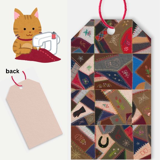 Oude Lapjesdeken Cadeautags Cadeaulabel