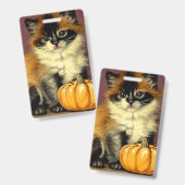 Oude Lapjeskat Halloween Kat Badge (Voor- en achterkant)
