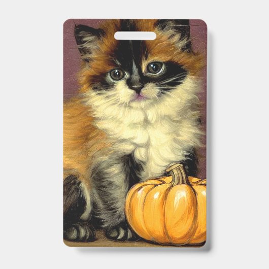 Oude Lapjeskat Halloween Kat Badge (Voorzijde)